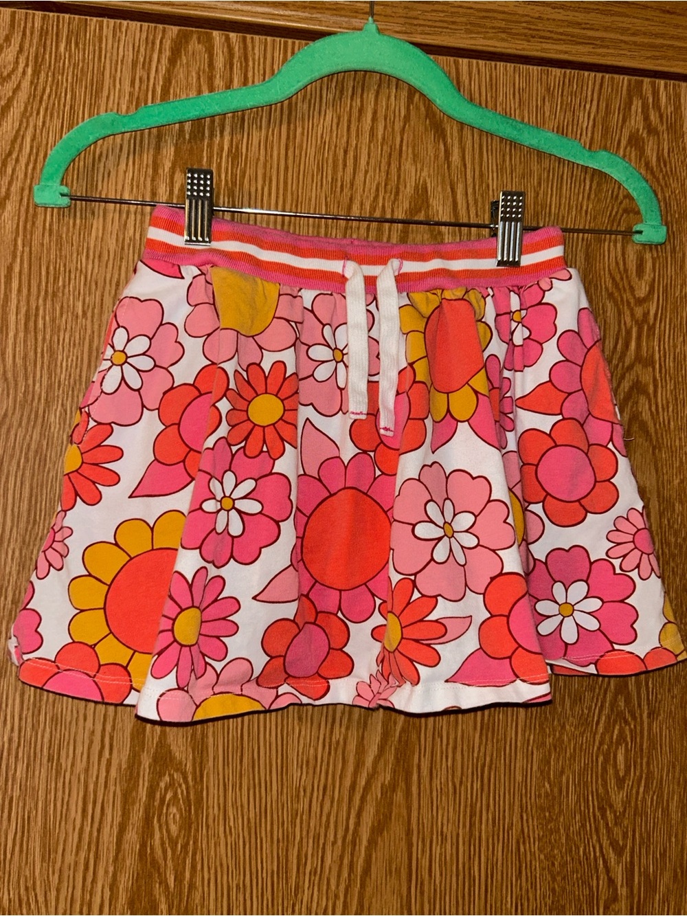Mini Boden Floral Print Pull On Drawstring Shorts Skirt Skort